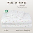 thumbnail image 4 of California Design Den Twin XL Sheets Set - 400 Thread Count 100% Cotton Sateen, Durable Sheets with Deep Pockets - Soft Floral Print, 4 of 8
