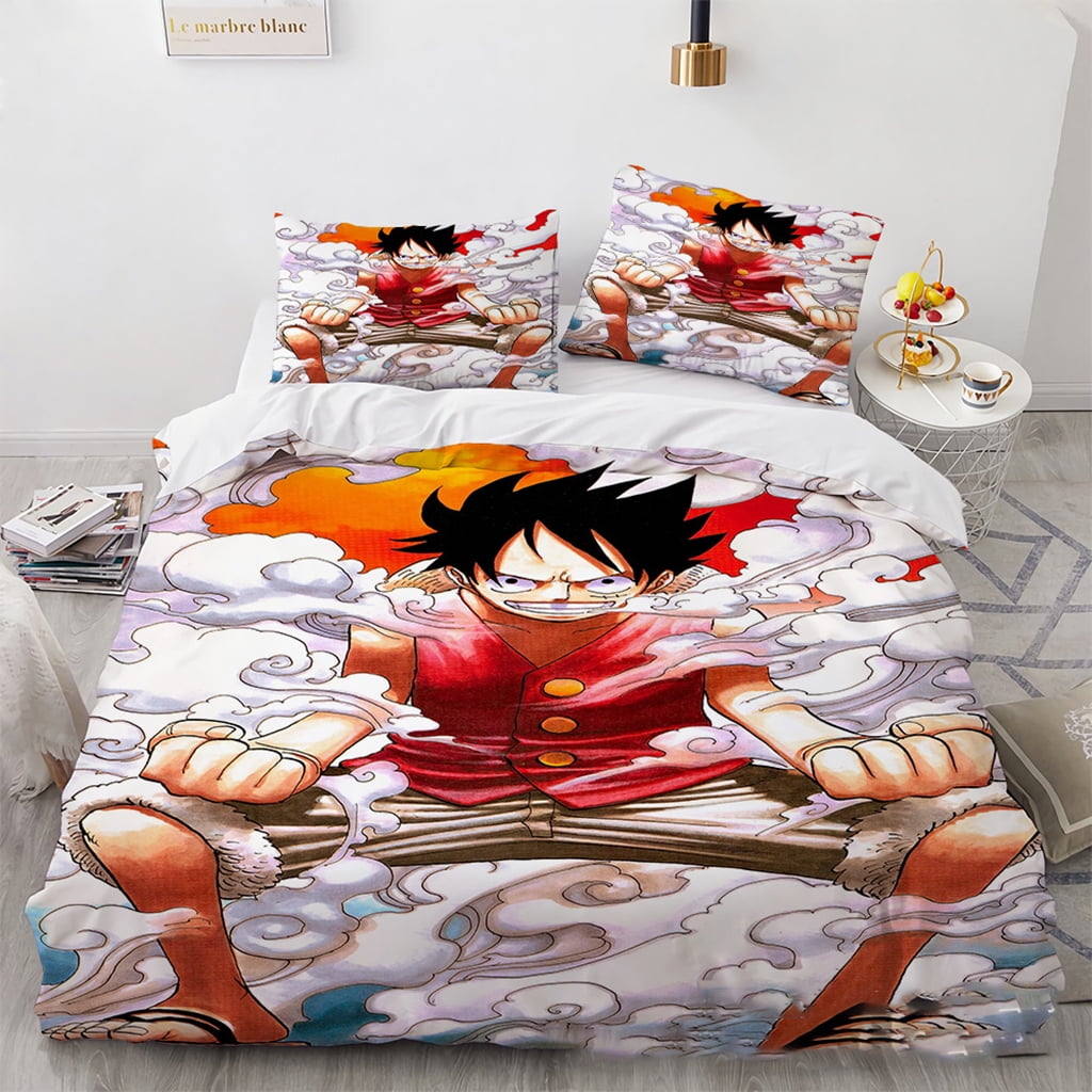 New One Piece Anime Bed Bedding Set Twin Full Queen King Size1 Duvet Cover 2 Pillowcase Luffy