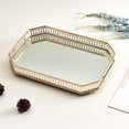 thumbnail image 5 of Rectangle Mirror Tray, Serving Tray , Tray for Dresser, Vanity Golden, 5 of 7