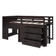 thumbnail image 5 of Cfowner Wooden Loft Bed with Cabinet and Shelf, Twin Size, Espresso, 5 of 7