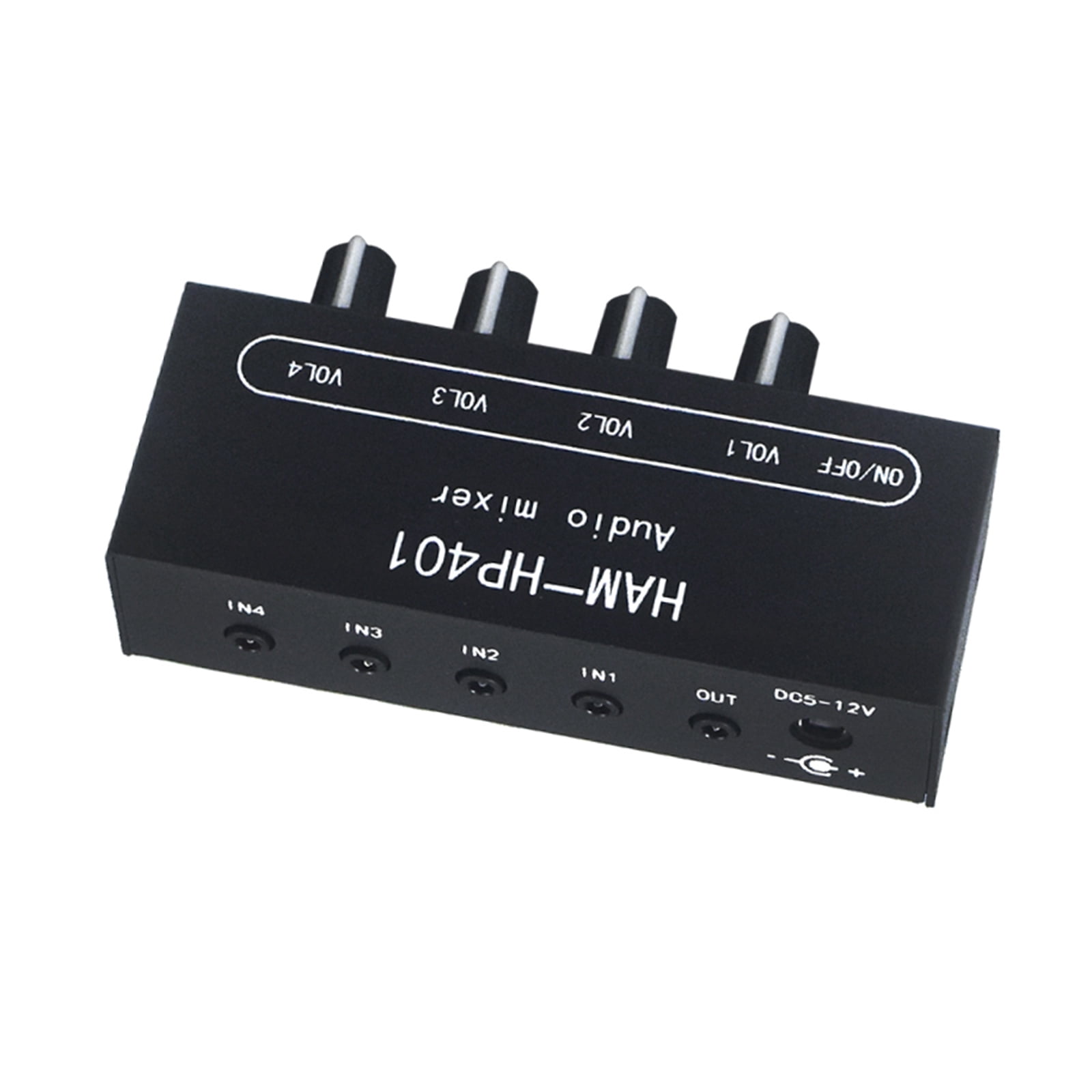 HEMLBOYW HP401 Stereo Auditory Mixer 4 Input 1 Output Individually Controls Board Sound Mixing Device Headphones Amplifier DC12V