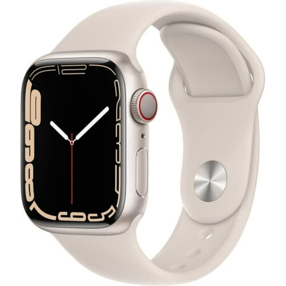Restored Apple Watch Series 7 41mm GPS + Cellular Starlight Aluminum Case - Starlight Sport Band Good