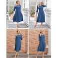 thumbnail image 4 of Monteau Womens Stripe A-line Dress, Blue, 3X, 4 of 6