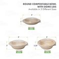 thumbnail image 6 of 100 Count - EcoQuality 32oz Round Disposable Bowls with Dome Lids Natural Sugarcane Bagasse Bamboo Fibers Sturdy Compostable Eco Friendly Environmental Paper Plastic Bowl Alternative Tree Free, 6 of 9