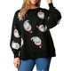 thumbnail image 1 of Lucakuins Sudadera con cuello redondo para mujer, holgada, con estampado de lentejuelas de Papá Noel, manga larga, para Navidad Lucakuins moda, 1 of 5