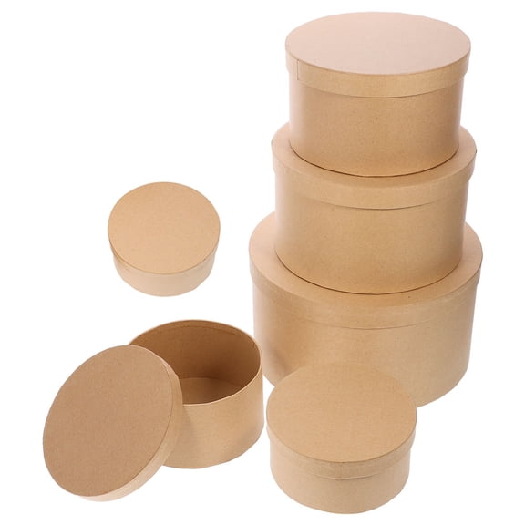 6pcs Multi Functional Round Gift Boxes for Wrapping Jewelry Storage and Chocolate Cookie Containers
