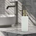 thumbnail image 6 of Unique Bargains 1 Pc Classic Vertical Lines Soap Pump Dispenser for Hotels 350ml Gold Tone White, 6 of 6