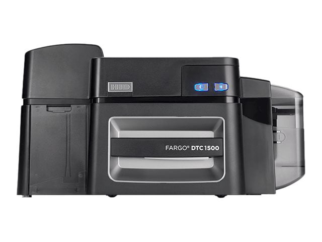 Fargo DTC 1500 - Plastic card printer - color - Duplex - dye sublimation/thermal resin - - 300 dpi - up to 600 cards/hour (mono) / up to 225 cards/hour (color) - capacity: 100 cards - USB 2.0, LAN