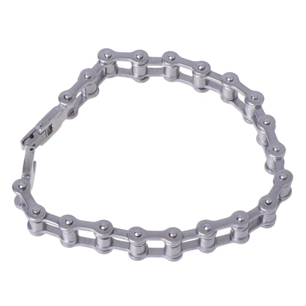 1 pulsera de acero inoxidable con diseño creativo de cadena de eslabones para motocicleta y bicicleta.