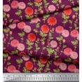 thumbnail image 3 of Soimoi Crepe Silk Fabric Leaves & Chrysanthemum Floral Print Fabric by The Yard 42 Inch Wide, 3 of 3