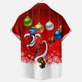 thumbnail image 5 of IROINNID Christmas Button Up Shirt for Men Funny Print Hawaiian Shirt Xmas Holiday Vacation Gift Button Tops,Red, 5 of 5