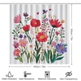 thumbnail image 2 of 4 Piece Shower Curtain Sets Shower Curtain Set with Curtain Rug Toilet Cover And U Shaped Mat Wildflower Spring Durable And Waterproof Rustic Farmhouse Summer Decor Watercolor for Bathroom Decor, 2 of 8