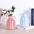 thumbnail image 3 of Black and White Ceramic Vase, Mid Century Modern Striped Small Vases for Flower&pampas Grass Centerpiece, Black White Checkered Vase for Dining Table Kitchen Tabletop Minimalist Decorative, 3 of 7