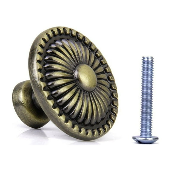 TAILTOSS Vintage Drawer Pulls Dark Brown Cabinet Hardware Round Shape 1Set Interior Design Furniture Pull