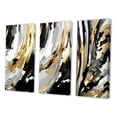 thumbnail image 3 of Designart "Cadence Of Delight Abstract Black And Gold IV" Abstract Painting Wall Art Set Of 3 - Modern Gold Gallery Wall Set For Home Decor, 3 of 6