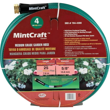 69 Hose Polished Brass - Landscapers Select BL5820025HM Medium Duty Garden Hose, 5/8 in ID 25 ft L, PVC Outer Jacket, Brass C