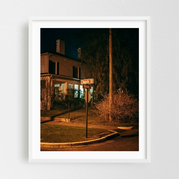 Church & East Washington, Wytheville 01 - Wytheville Virginia Photography White Framed Wall Art Print 16 x 20 inches