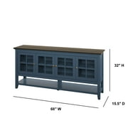 Twin Star Home Modern Farmhouse Sideboard with Glass Doors
