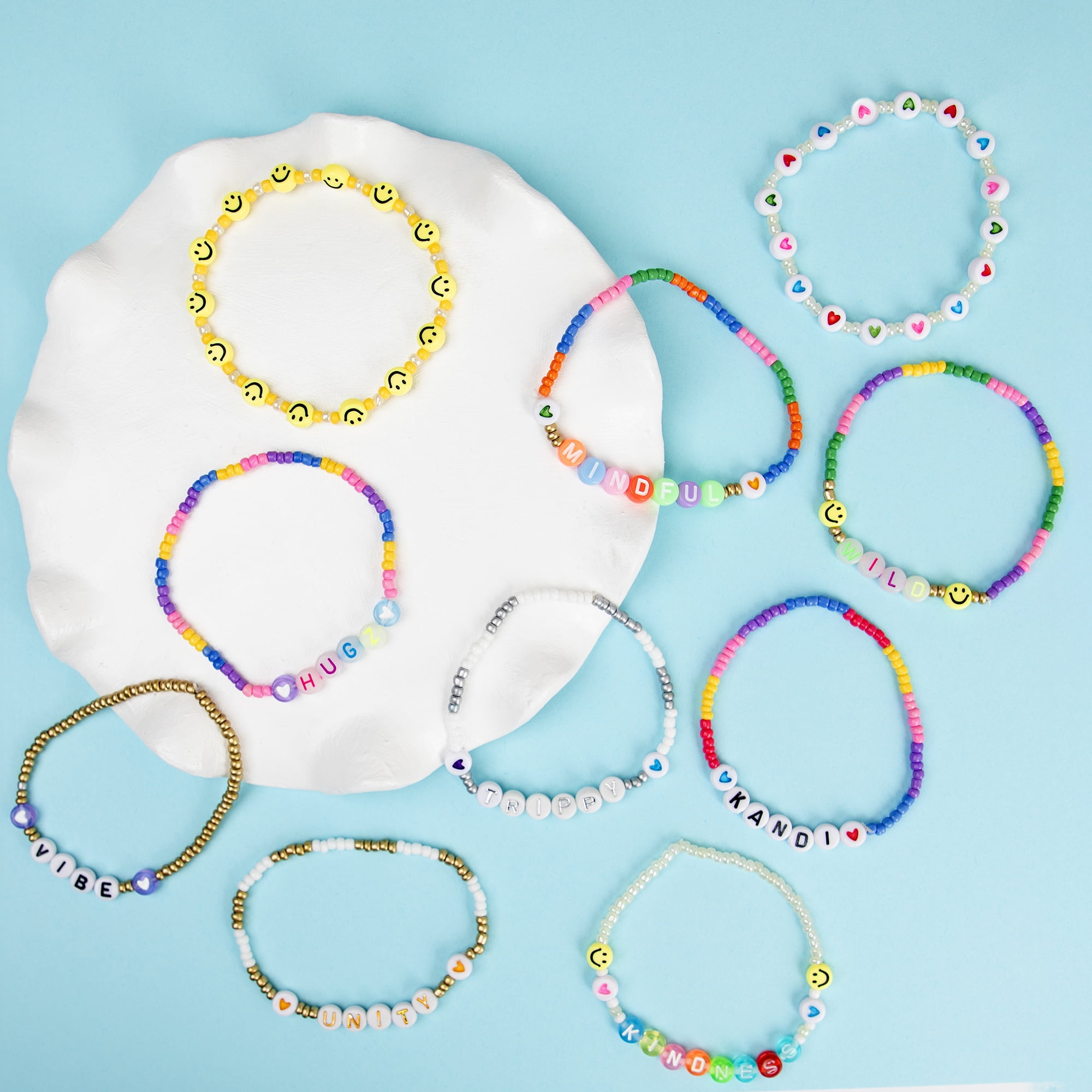 Cousin DIY 1563-Piece Bracelet Making Kit with Seed, Letter, Heart & Smiley Beads
