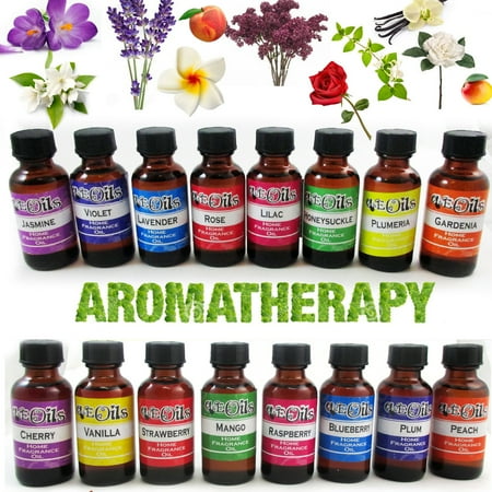 - 16 Bottles Aroma Therapy Oils Fruit Floral Scent Set Spa Home Fragrance Air 30ml