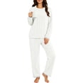 thumbnail image 6 of Frostluinai Womens Fuzzy Fleece Pajama Sets Long Sleeve Plush Pullover Warm Lounge Pants Soft Comfy Sleepwear Loungewear Two Piece, 6 of 10