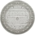 thumbnail image 1 of Unique Loom La Jolla Collection Tone Traditional Round Rug, 8 Feet, Light Gray/Dark Gray, 1 of 10