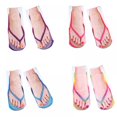 thumbnail image 1 of 3D Pattern Funny Socks Sandal Socks Low Cut Ankle Silly Socks- A Gag Gift, 1 of 3