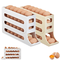 thumbnail image 1 of Huevera de 4 niveles para refrigerador, huevera con desplazamiento automático de 1, 2 o 4 piezas, dispensador de huevos que ahorra espacio, organizador de gran capacidad para 30 huevos, ideal para, 1 of 7