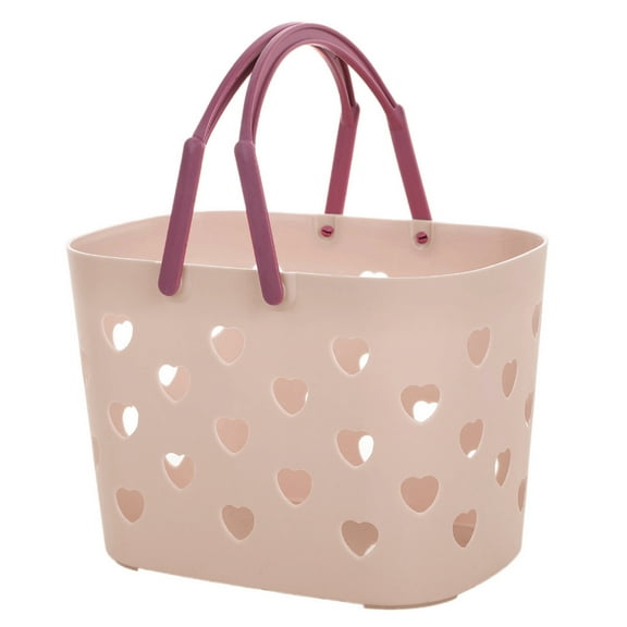 UNTERING Handheld Basket Storage Basket with Handles Hollow Shower Basket with Holes Bathroom Organizers Toiletry Bag Basket