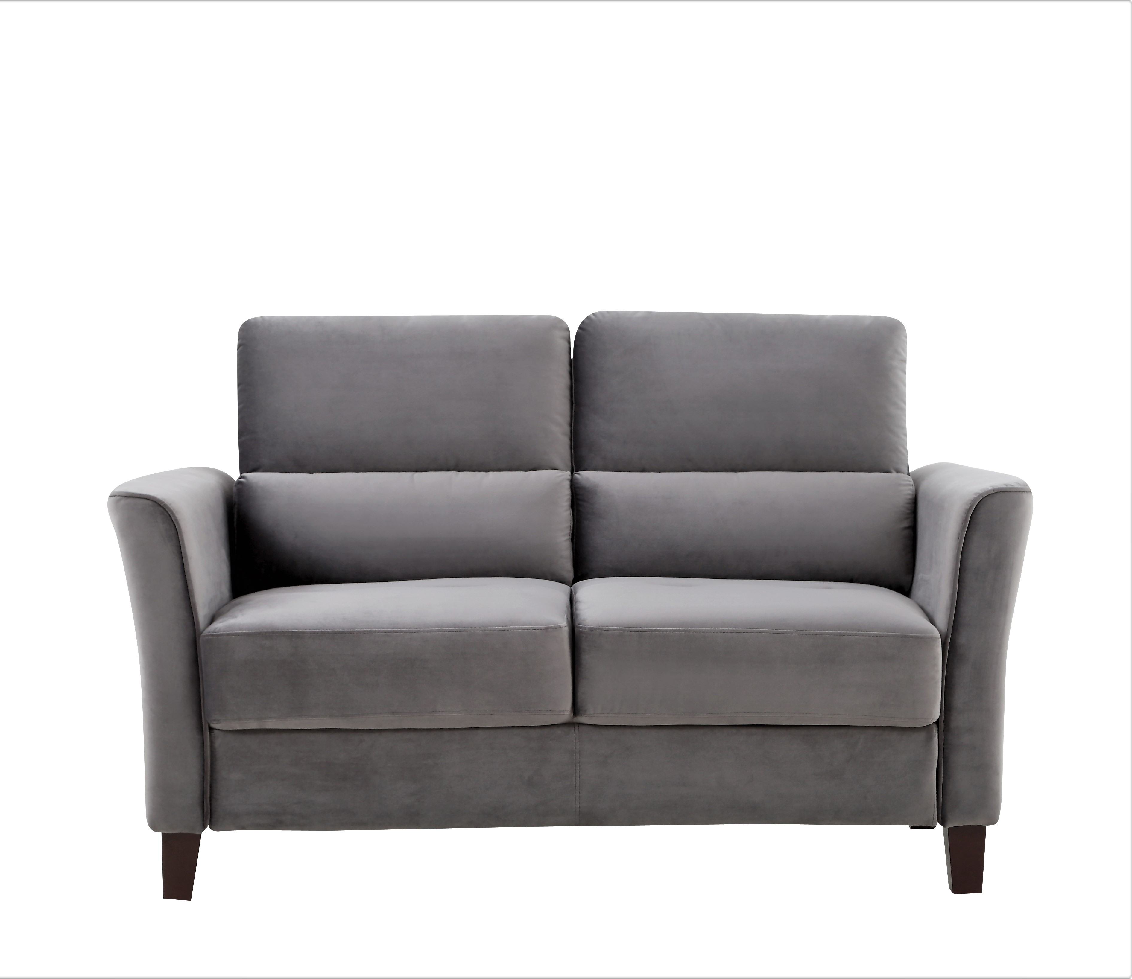 Uspridefurniture Aalt 57.88" Velvet Square Arm Loveseat,Gray