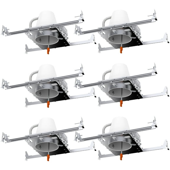 Sunco 6 Pack 4 Inch Can Lights Housing New Construction, Recessed Can Housing For Ceiling, Hard Wired, TP24 Connector, 120-277V, Air Tight Steel, IC Rated, Easy Install UL