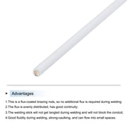 6Pcs Brass Brazing Rods Flux Coated, Phosphor Copper Solder, Low Temperature Welding Sticks 5/64x7/64x20