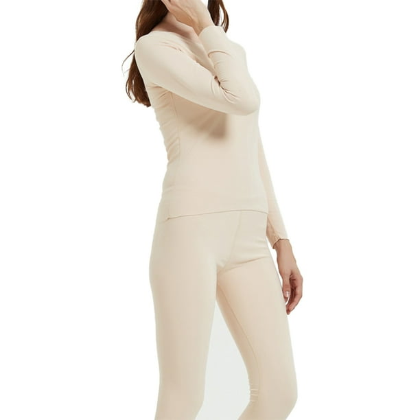 Sonducket Conjunto de pantalones y camisetas térmicas para senderismo y viajes para mujer, conjunto de ropa interior de manga larga de poliéster Ropa interior Color de piel M Sonducket AP012876-06