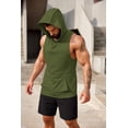 thumbnail image 2 of COOFANDY Men's 2 Pack Workout Hooded Tank Tops Bodybuilding Muscle Cut off T Shirt Sleeveless Gym Hoodies, 2 of 6