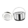 thumbnail image 3 of Luzkey Marmite à Ragoût Batterie de Cuisine Suspendue Polyvalente Extérieur Intérieur Ronde Casserole de Camping 5 L, 3 of 8