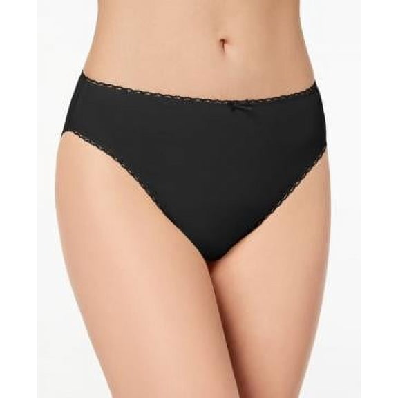 Charter Club Pretty Cotton Hi Cut Bikini, Various Colors Title: S/Black
