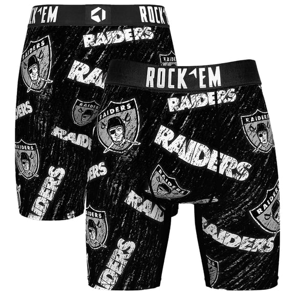 Unisex Rock Em Socks Las Vegas Raiders Throwback Logo Allover Boxer Briefs