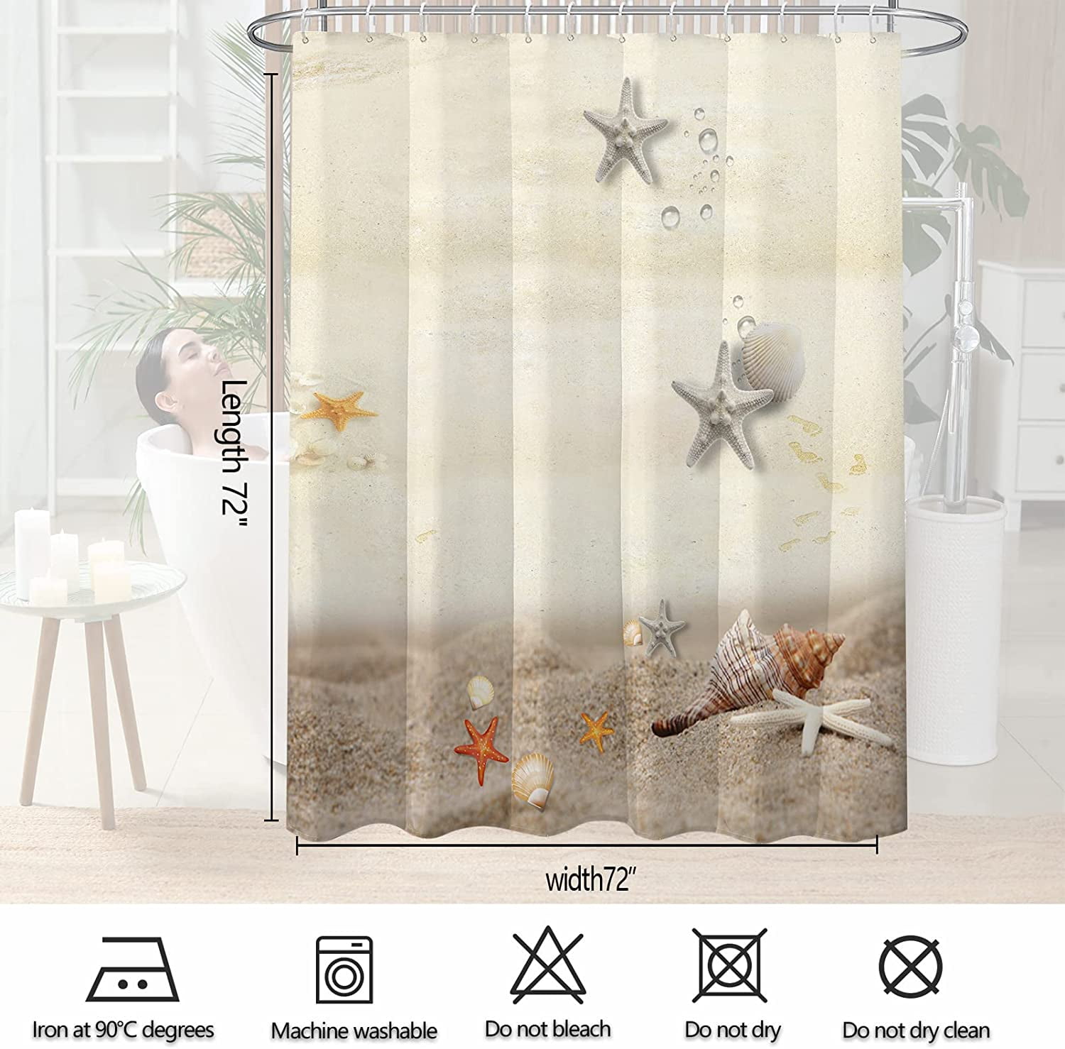 Rustic Nautical Shower Curtain,Lighthouse Sailing Beach Bathroom Shower Curtains,Navy Blue Coastal Bath Curtains Sets with 12 Hooks 72x72in,Waterproof Fabric
