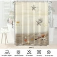 thumbnail image 5 of Beach Shower Curtain Sets,Starfish Seashell Bathroom Curtains,Ocean Themed Bath Curtain,Waterproof Fabric with 12 Hooks 72x72Inches, 5 of 6