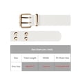 thumbnail image 4 of INSPIRE CHIC Unisex Double Grommet Belt PU Leather Punk Metal Buckle Waist Belts for Jeans White 106x3.5cm/41.7x1.4 inches(LxW), 4 of 6