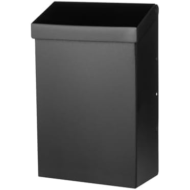 Modern Heritage™ Vertical Wall-Mounted Mailbox for Outside, Rust-Resistant Galvanized Steel Metal Small Mail Box, Black Modern Wall Mailbox