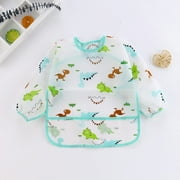 Opperiaya cute baby waterproof long sleeve smock feeding apron