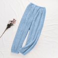 thumbnail image 7 of HAOTAGS Womens Pajama Pants,Warm Loose Lounge Pants Wide Leg Casual Sleep Pants Light Blue S, 7 of 7