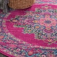 thumbnail image 4 of 4â€™ Round Fuchsia and Blue Distressed Area Rug, 4 of 7