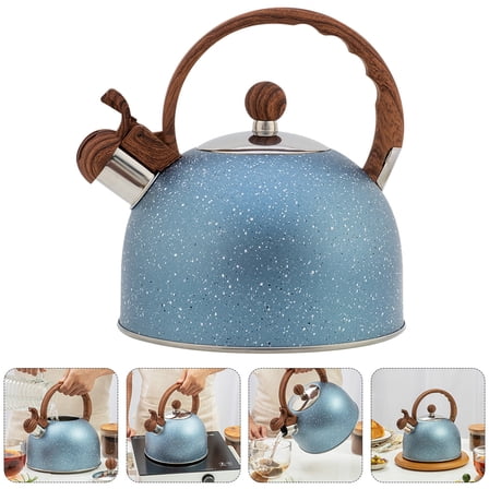 WRITWAA 2.5L Whistling Water Kettle with Flat Bottom, Food Grade Stainless Steel Tea Pot,