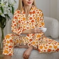 thumbnail image 6 of Picia Autumn Red and Orange Maple Leaves Pattern Women’s Long-Sleeve Sleepwear Set - Soft 2-Piece Loungewear with Pockets, Comfy PJs for Relaxing Nights-XX-Large, 6 of 7