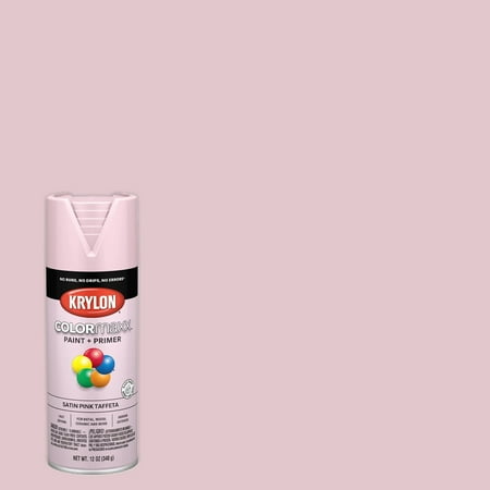 Krylon COLORmaxx Satin Pink Taffeta Spray Paint and Primer, 12 oz