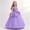 A19 Purple, variant on Girls 3D Flower Applique Tiered Gown Sleeveless Multi Layer Tulle Princess Formal Long Dress Dreamy Wedding Flower Girl First Communion School Evening Party Ball Gown Big Girls Dresses