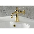 thumbnail image 2 of Kingston Brass KS3542RNX Ostro One-Handle 1-Hole Bathroom Faucet with Push Pop-Up Drain in Polished Brass, 2 of 7