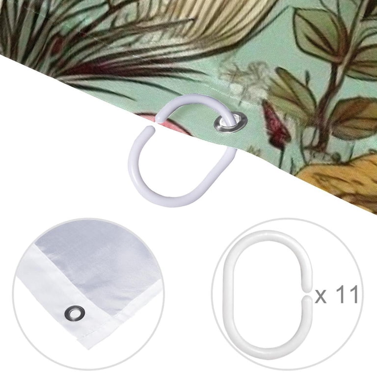Mushroom Shower Curtain - Cute Waterproof Bathroom Decor, 72x72 Inches With 12 Hooks, Polyester Fabric Set